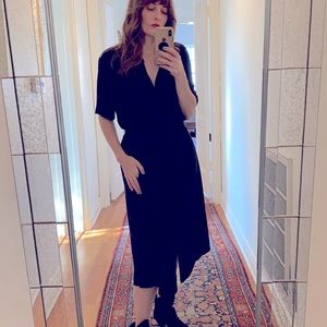 RODEBJER Black Smock Shirt Dress